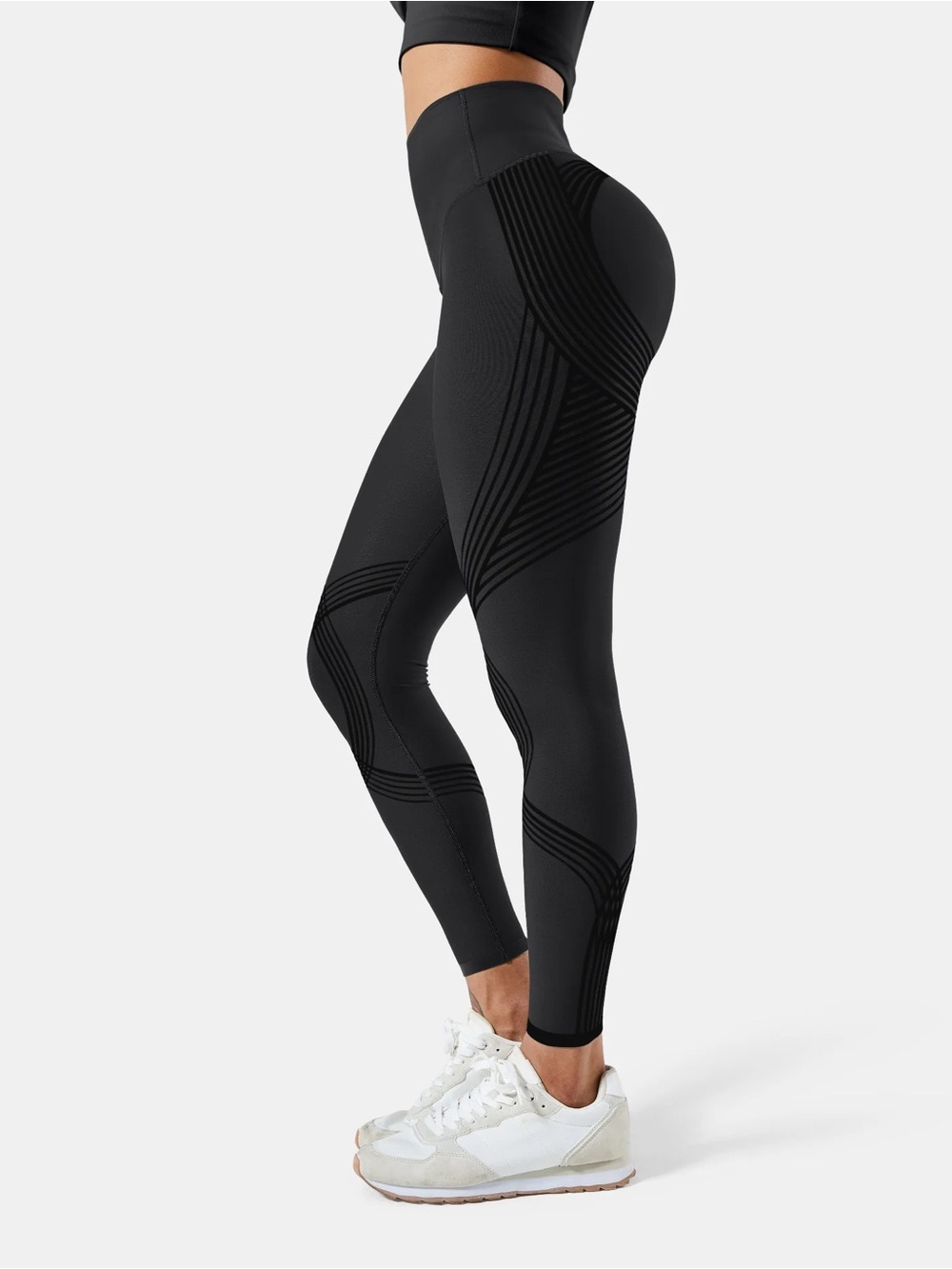 New Fanka Body Sculpt Compression Workout Leggings in Black Size Large